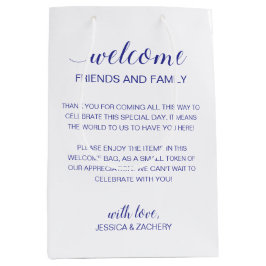 ブルーウェルカム結婚トゥーズゲストアコモデーション ミディアムペーパーバッグ