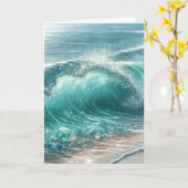 ブルーウェーかわいらしブとキラキラ誕生日 カード (黄色い花)