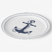 ブルーウェーブいかりネイビー/ウィットID836 ペーパープレート (アングル)