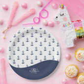 ブルーウェーブいかり結婚パターンV1 ID836 ペーパープレート (パーティー)