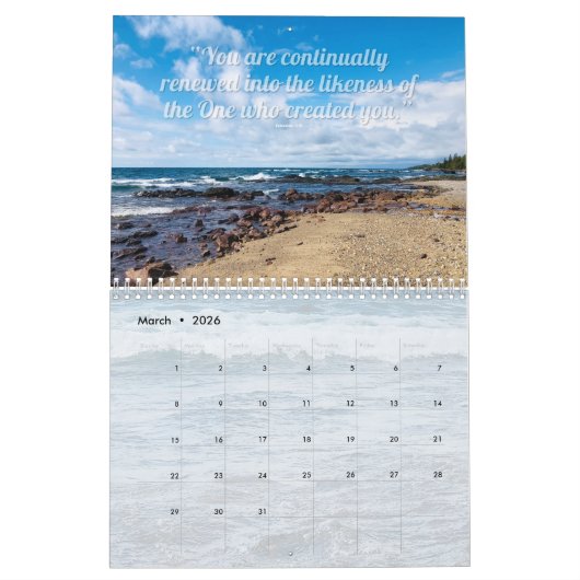 ブルーウェーブインスパイア引用文撮影カレンダー カレンダー (3月 2026)