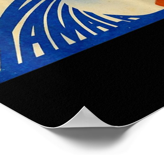 ブルーウェーブカマラフのための女性のかわいい波カマラフ ポスター (角)