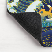 ブルーウェーブグリーンドラゴンレッドサンスケートボード マウスパッド (コーナー)