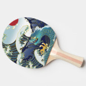 ブルーウェーブグリーンドラゴンレッドサン 卓球ラケット (横)