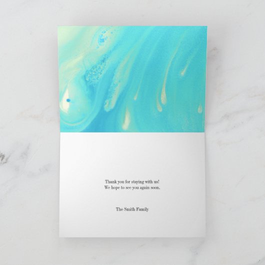 ブルーウェーブサンセットビーチハウスフォールディングサンキューカード サンキューカード (内部)