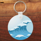 ブルーウェーブサーフと海 キーホルダー (正面)
