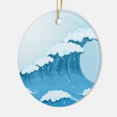 ブルーウェーブサーフと海 セラミックオーナメント (左)