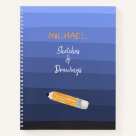 ブルーウェーブシェードパーソナライズされた文字 ノートブック