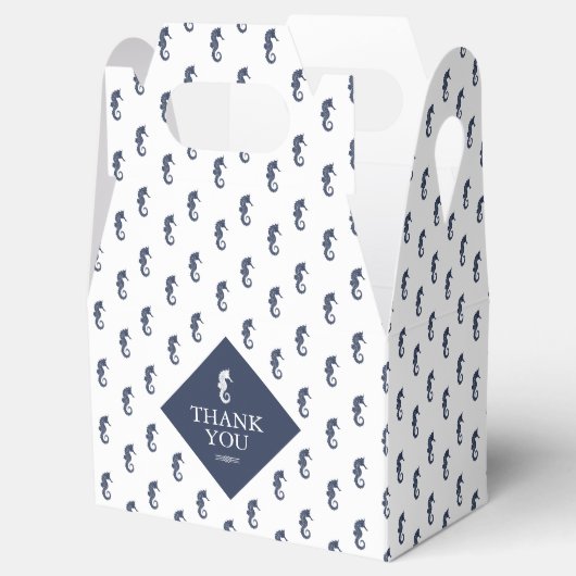 ブルーウェーブシー結婚ホースのパターンありがとうありがとうID836 フェイバーボックス (オープン)