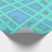 ブルーウェーブジオメトモダンリ抽象芸術パターン ラッピングペーパー (角)