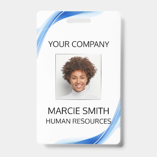 ブルーウェーブスタイルフォトIDバッジ バッジ (正面)