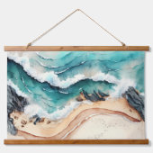 ブルーウェーブズアットザビーチ 吊り下げ型タペストリー (正面)