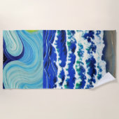 ブルーウェーブズムーン踊りイン海 ビーチタオル (正面)