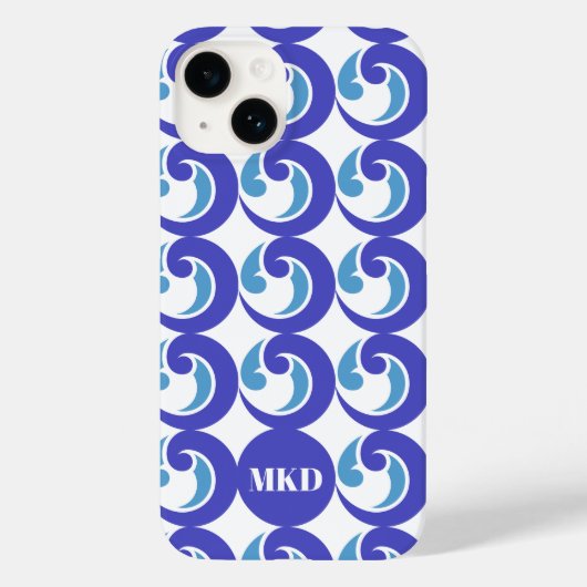 ブルーウェーブセル電話カバーモノグラム Case-Mate iPhoneケース (裏面)