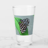 ブルーウェーブバタフライオンリーフフォト タンブラーグラス (正面)