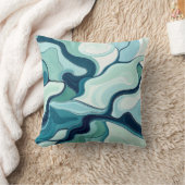 ブルーウェーブパターン クッション (ブランケット)