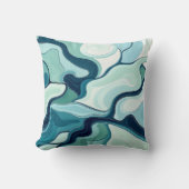 ブルーウェーブパターン クッション (正面)