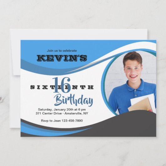 ブルーウェーブフォトカード 招待状 (正面)