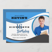 ブルーウェーブフォトカード 招待状 (正面/裏面)