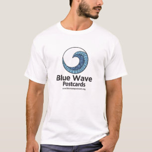 ブルーウェーブポストカード - メンズベーシックTシャツ Tシャツ
