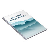 ブルーウェーブマウンテンランドスケープ感動的引用文 ノートブック (右側)