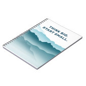 ブルーウェーブマウンテンランドスケープ感動的引用文 ノートブック (左側)