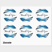 ブルーウェーブモダン抽象芸術ありがとう ラウンドシール (シート)