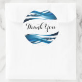 ブルーウェーブモダン抽象芸術ありがとう ラウンドシール (バッグ)