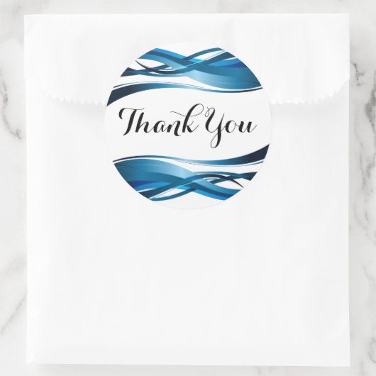 ブルーウェーブモダン抽象芸術ありがとう ラウンドシール (バッグ)