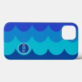 ブルーウェーブモノグラムiPhoneケース Case-Mate iPhoneケース (裏面 (横))