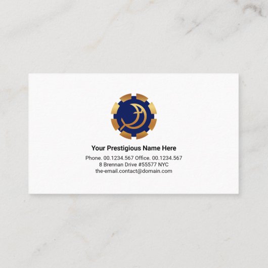 ブルーウェーブライン金ゴールドフィッシュライフブイクリスチャン 名刺 (裏面)