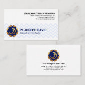 ブルーウェーブライン金ゴールドフィッシュライフブイクリスチャン  名刺 (正面/裏面)