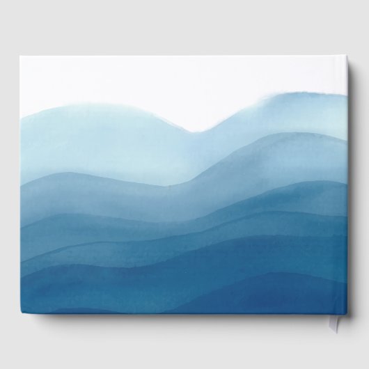 ブルーウェーブラップ水カラーデザイン |ゲストブック ゲストブック (裏面)