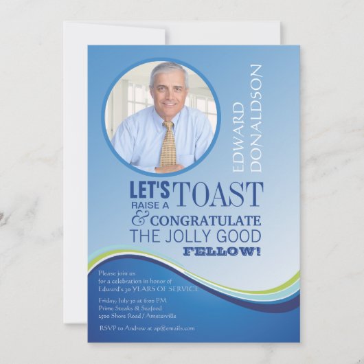 ブルーウェーブリタイアメントフォト招待状 招待状 (正面)