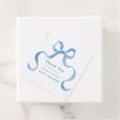 ブルーウェーブリボン弓赤ちゃんシャワー フェイバータグ (インサイチュ)