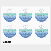 ブルーウェーブルーピーハートありがとうご結婚ざいまステッカー ラウンドシール (シート)