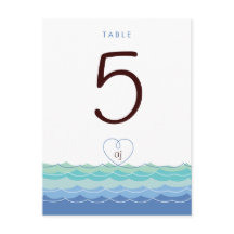 ブルーウェーブループハートビーチモダンテーブル番号