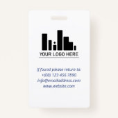 ブルーウェーブロゴと写真の従業員IDの濃淡2 バッジ (裏面)