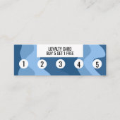 ブルーウェーブ形状手作りソーシャルアイコンシック ロイヤリティカード (正面)