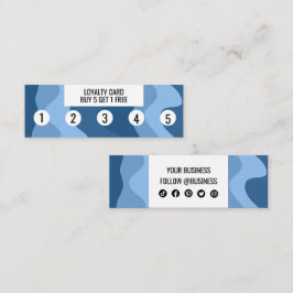 ブルーウェーブ形状手作りソーシャルアイコンシック ロイヤリティカード