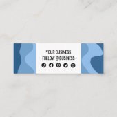 ブルーウェーブ形状手作りソーシャルアイコンシック ロイヤリティカード (裏面)