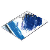 ブルーウェーブ抽象芸術水彩画コンテンポラリー像 ノートブック (左側)