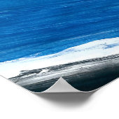 ブルーウェーブ抽象芸術水彩画コンテンポラリー像 ポスター (角)