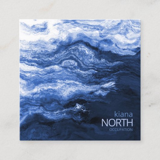 ブルーウェーブ抽象芸術ID795 スクエア名刺 (正面)