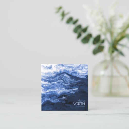 ブルーウェーブ抽象芸術ID795 スクエア名刺 (スタンド正面)