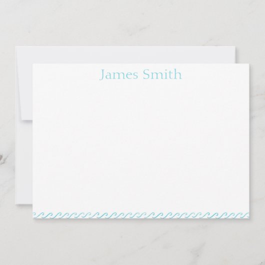 ブルーウェーブ水彩模様シンプル文房具 (正面)