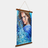 ブルーウェーブ海女神ファンタジーアート 吊り下げ型タペストリー (傾斜あり)