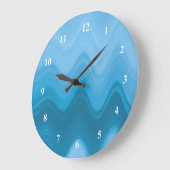 ブルーウェーブ海海 ラージ壁時計 (傾斜)