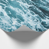 ブルーウェーブ海背景 ラッピングペーパー (角)