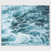 ブルーウェーブ海背景 ラッピングペーパー (フラット)